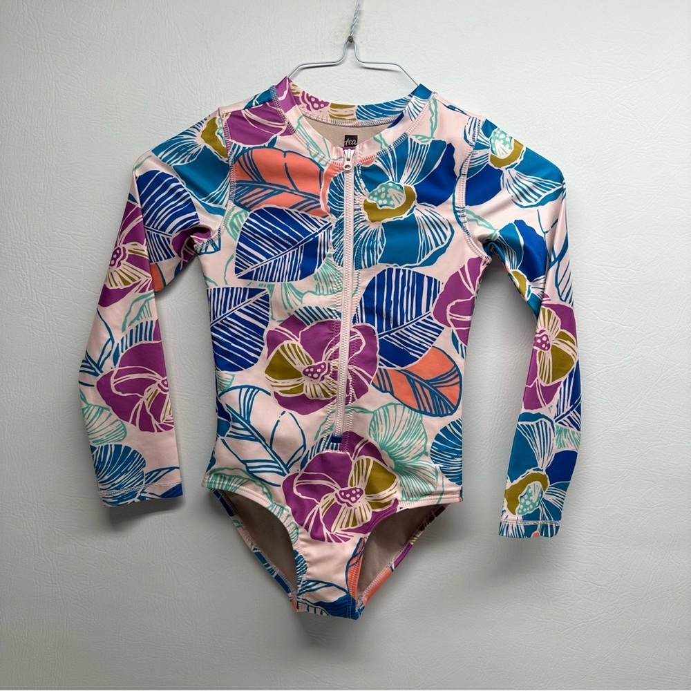 TEA Floral Girls Swimwear - Multicolor one piece size 8